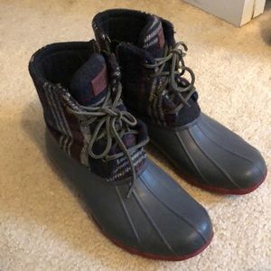 Women’s Plaid Sperry Rain Boots